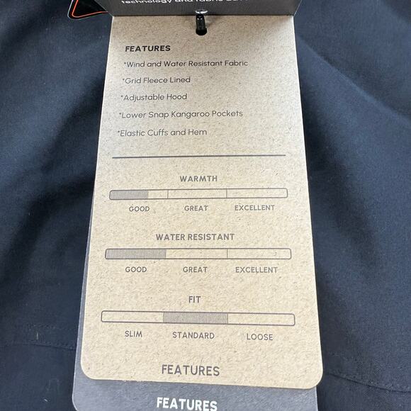 Hawke & Co Outfitter Performance Jacket Men's L Black Grey Fleece Lined NWT - Picture 12 of 15